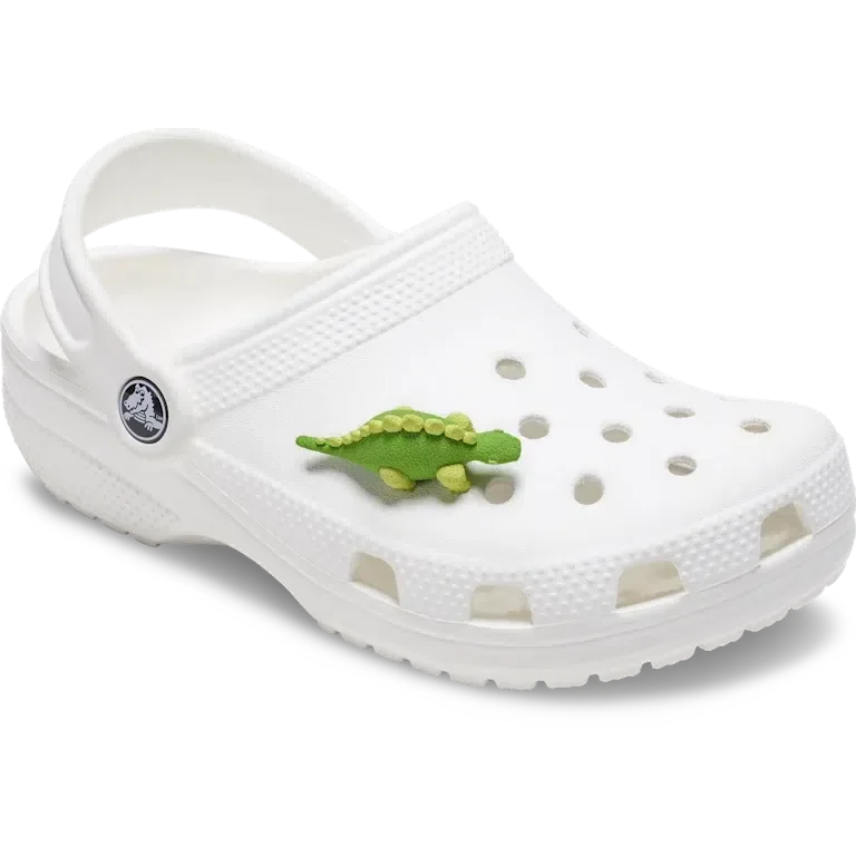 3D-Jibbitz-Anstecker „Grüner Dino mit Schuppen“ 3D-Jibbitz-Anstecker „Grüner Dino mit Schuppen“