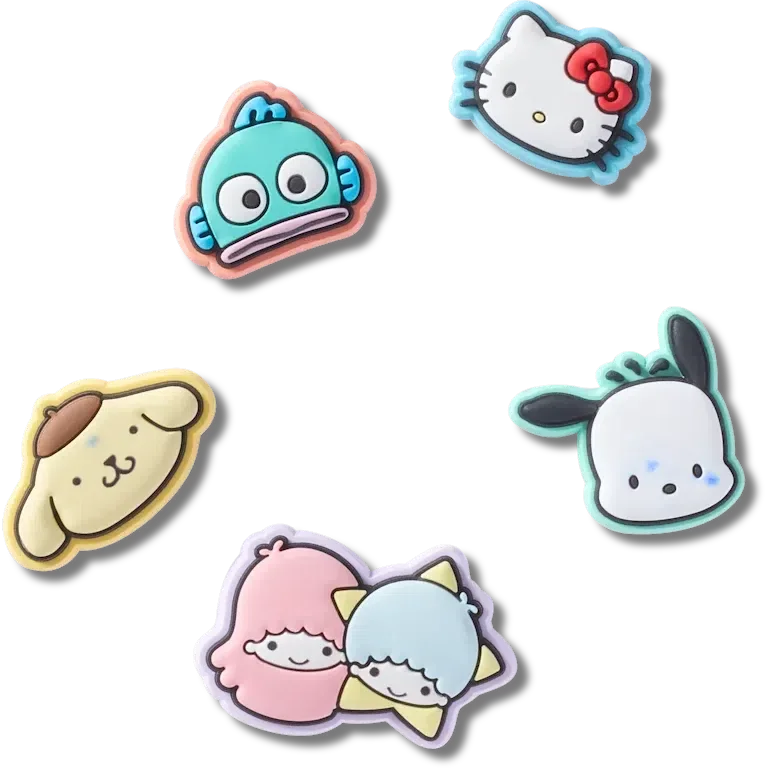 „B’hello Kitty® und Freunde – 5er-Pack Jibbitz-Schuhanhänger“ „B’hello Kitty® und Freunde – 5er-Pack Jibbitz-Schuhanhänger“