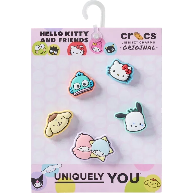 „B’hello Kitty® und Freunde – 5er-Pack Jibbitz-Schuhanhänger“ „B’hello Kitty® und Freunde – 5er-Pack Jibbitz-Schuhanhänger“
