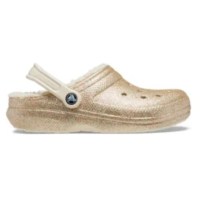 Classic Lined Clog with Glitter „Gold-Weiß“