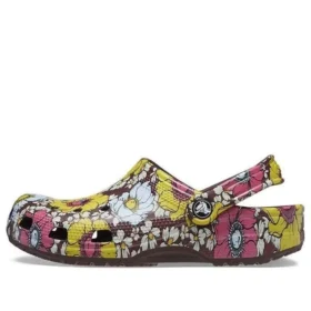 Classic Retro Floral Clogs „Yellow Pink“