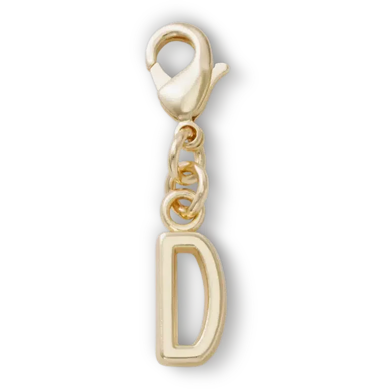 Goldener Buchstabe D – Jibbitz-Anstecker Goldener Buchstabe D – Jibbitz-Anstecker