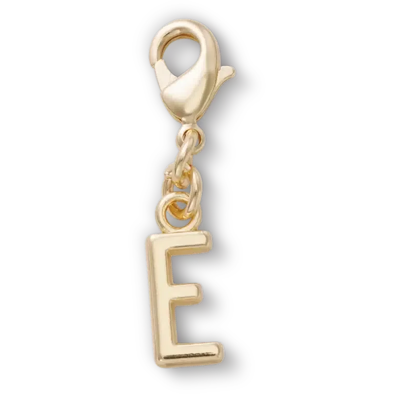 Goldener Buchstabe „E“ – Jibbitz-Anstecker Goldener Buchstabe „E“ – Jibbitz-Anstecker