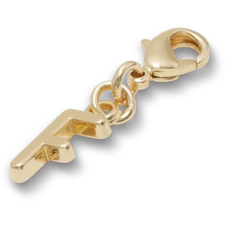 Goldener Buchstabe „F“ – Jibbitz™-Anstecker Goldener Buchstabe „F“ – Jibbitz™-Anstecker