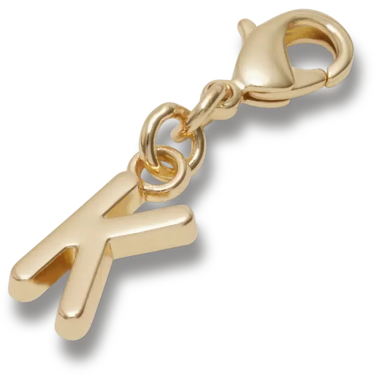 Goldener Buchstabe K – Jibbitz-Anstecker Goldener Buchstabe K – Jibbitz-Anstecker