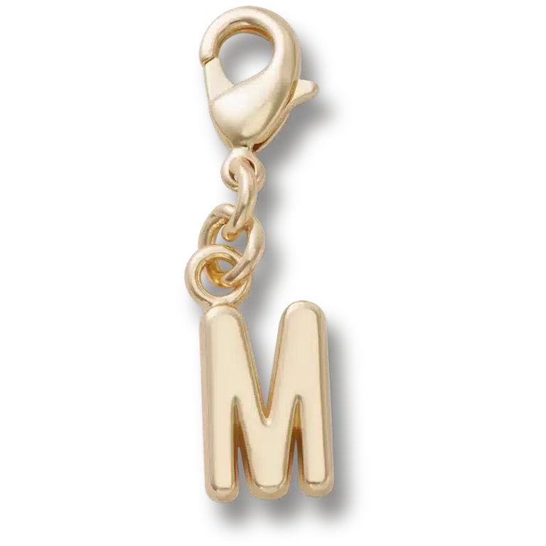 Goldener Buchstabe „M“ – Jibbitz-Anstecker Goldener Buchstabe „M“ – Jibbitz-Anstecker