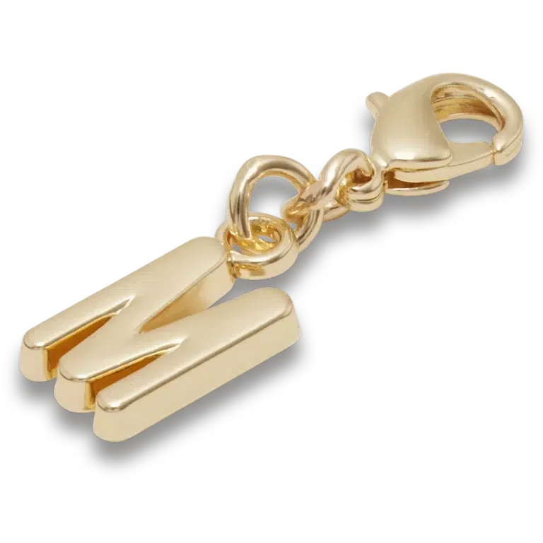Goldener Buchstabe „M“ – Jibbitz-Anstecker Goldener Buchstabe „M“ – Jibbitz-Anstecker