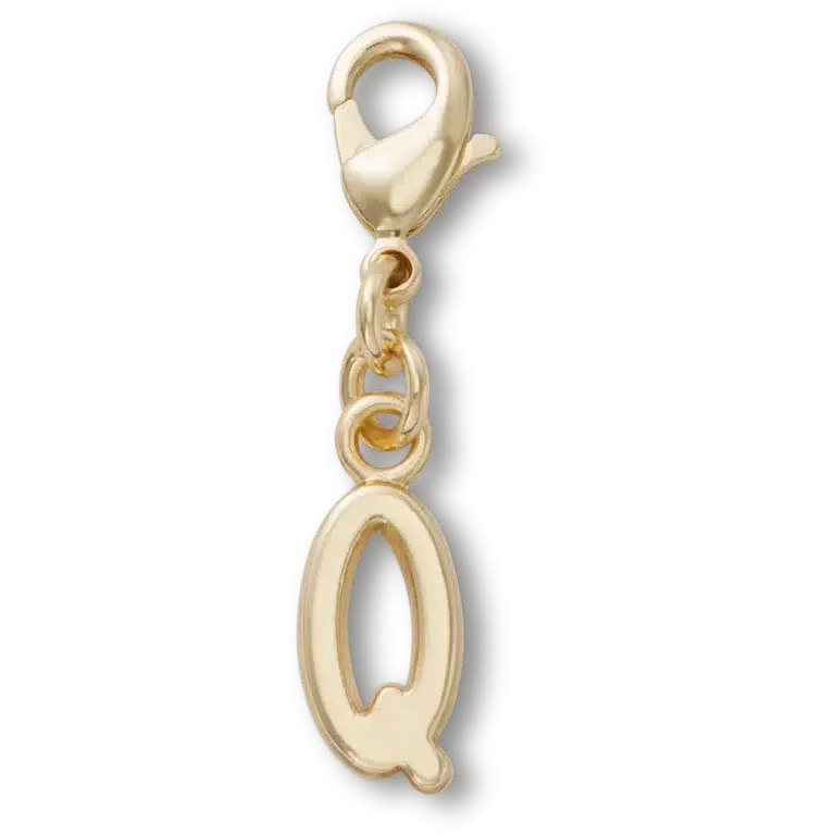 Goldener Buchstabe „Q“ – Jibbitz-Anstecker Goldener Buchstabe „Q“ – Jibbitz-Anstecker