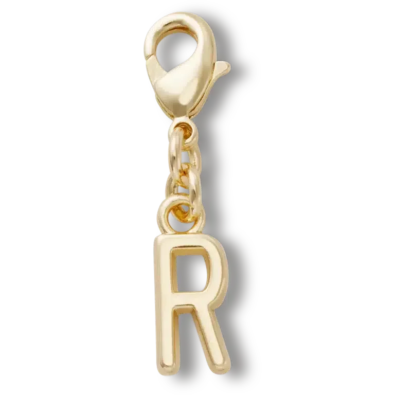 Goldener Buchstabe „R“ – Jibbitz-Anstecker Goldener Buchstabe „R“ – Jibbitz-Anstecker
