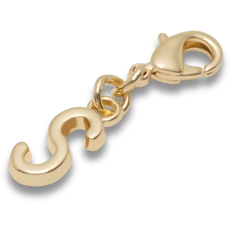 Goldener Buchstabe „S“ – Jibbitz-Anstecker Goldener Buchstabe „S“ – Jibbitz-Anstecker