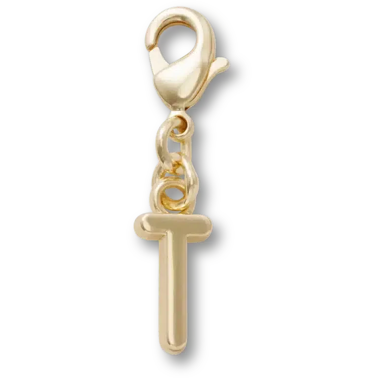 Goldener Buchstabe „T“ – Jibbitz-Anstecker Goldener Buchstabe „T“ – Jibbitz-Anstecker