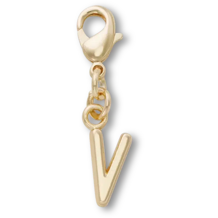 Goldener Buchstabe „V“ – Jibbitz-Anstecker Goldener Buchstabe „V“ – Jibbitz-Anstecker
