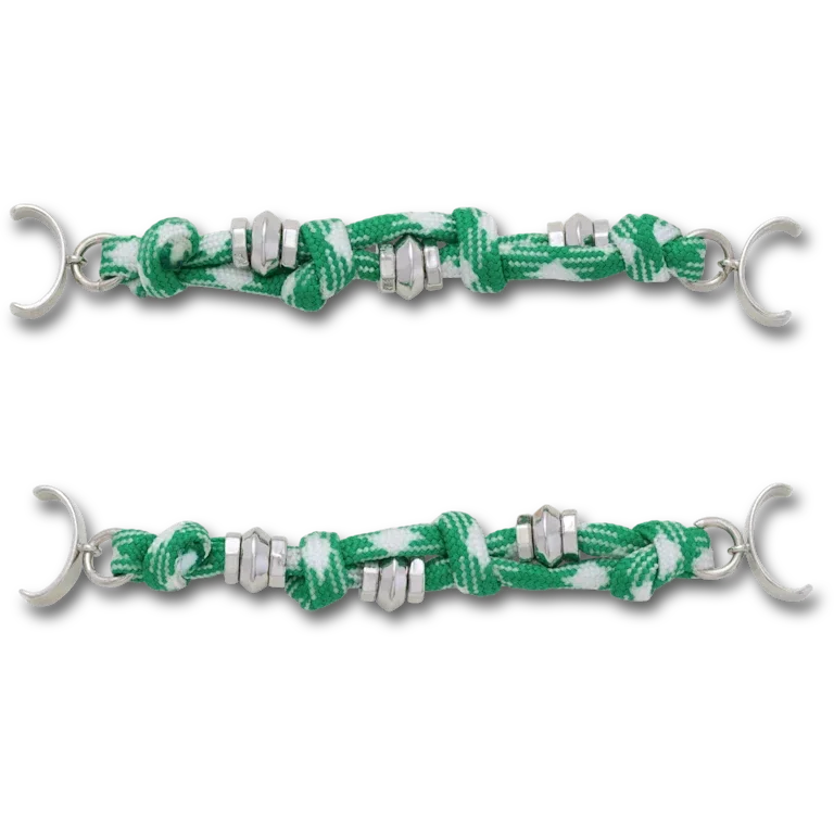 Grüne Sandalen-Kette mit Kordel, 2er-Pack Jibbitz-Anstecker Grüne Sandalen-Kette mit Kordel, 2er-Pack Jibbitz-Anstecker