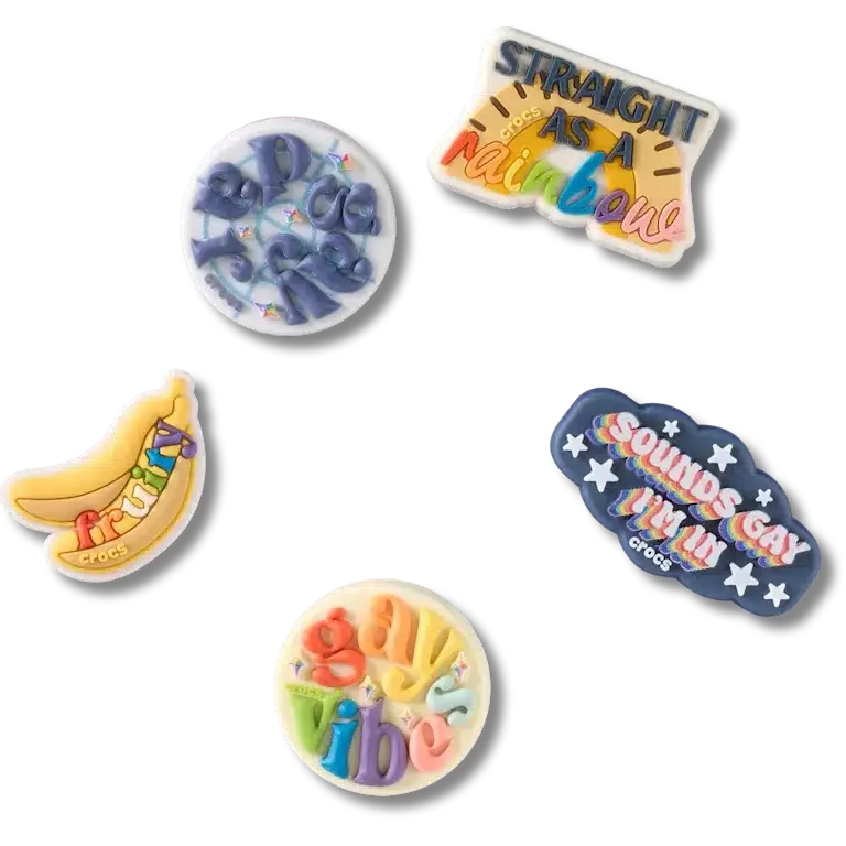 „Irreverent Pride“ 5er-Pack Jibbitz-Anstecker „Irreverent Pride“ 5er-Pack Jibbitz-Anstecker