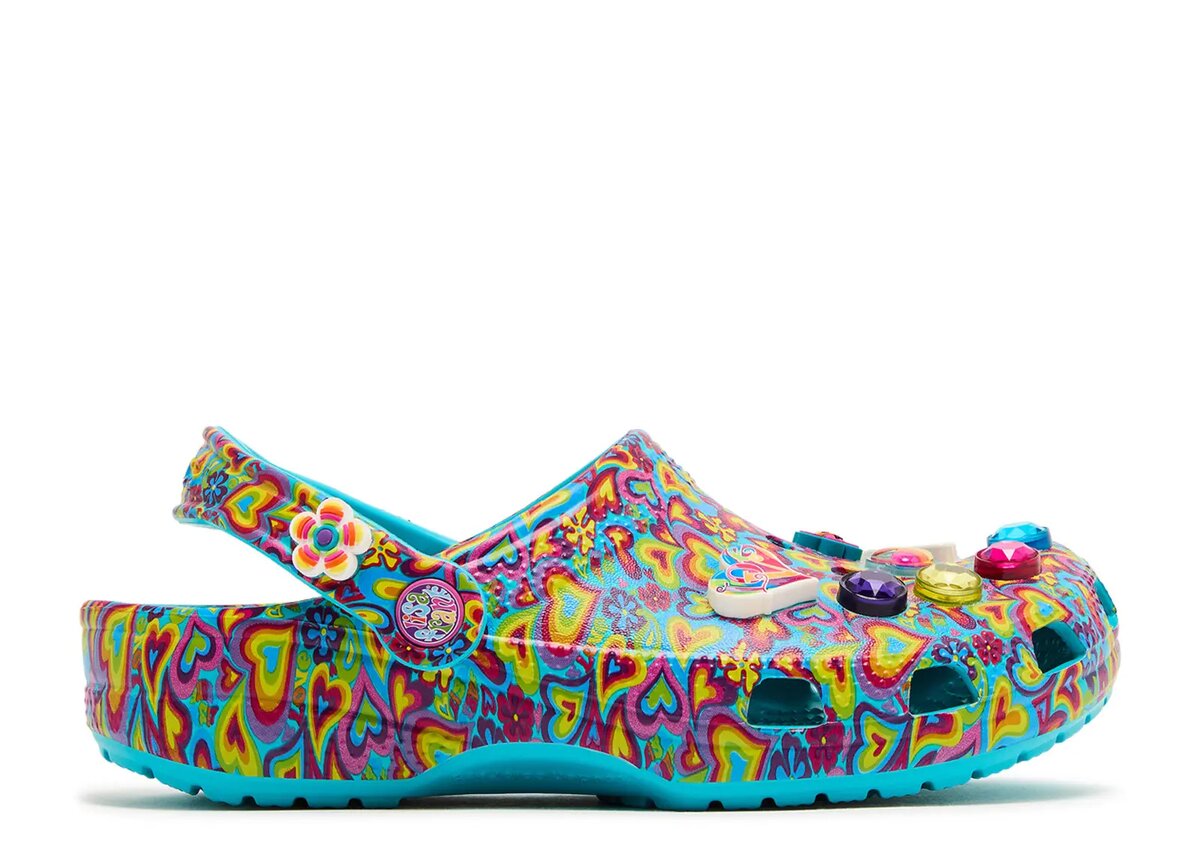Lisa Frank x Classic Clog Kids „Digital Aqua Multi Hearts“ Lisa Frank x Classic Clog Kids „Digital Aqua Multi Hearts“