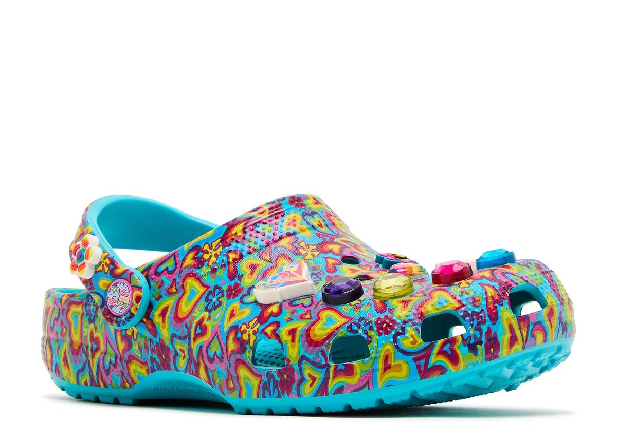Lisa Frank x Classic Clog Kids „Digital Aqua Multi Hearts“ Lisa Frank x Classic Clog Kids „Digital Aqua Multi Hearts“