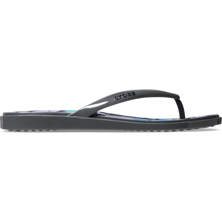 Miami Flip-Flops mit runder Zehenpartie und dunklem Blumenmuster Miami Flip-Flops mit runder Zehenpartie und dunklem Blumenmuster
