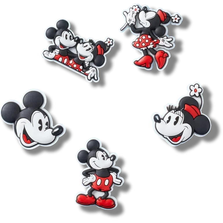 Mickey und Minnie PVC 5er-Pack Jibbitz-Anstecker Mickey und Minnie PVC 5er-Pack Jibbitz-Anstecker