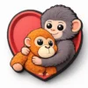 „Monkey Love“-Jibbitz-Anstecker „Monkey Love“-Jibbitz-Anstecker