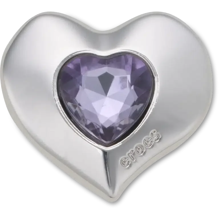 Silber- und lila Smt Gem Heart Jibbitz™-Anstecker Silber- und lila Smt Gem Heart Jibbitz™-Anstecker