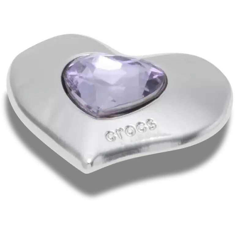 Silber- und lila Smt Gem Heart Jibbitz™-Anstecker Silber- und lila Smt Gem Heart Jibbitz™-Anstecker