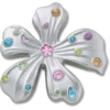 Silberne Jibbitz-Anstecker mit Metall-Edelstein-Blume Silberne Jibbitz-Anstecker mit Metall-Edelstein-Blume
