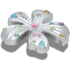 Silberne Jibbitz-Anstecker mit Metall-Edelstein-Blume Silberne Jibbitz-Anstecker mit Metall-Edelstein-Blume