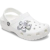 Silberne Jibbitz-Anstecker mit Metall-Edelstein-Blume Silberne Jibbitz-Anstecker mit Metall-Edelstein-Blume
