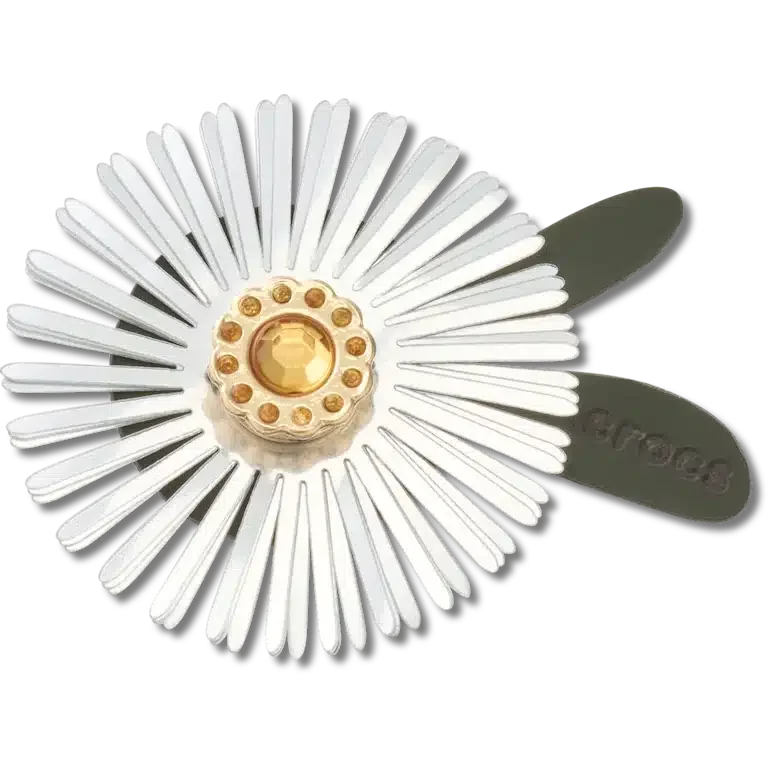 Silberne Jibbitz-Anstecker mit Paillettenblume Silberne Jibbitz-Anstecker mit Paillettenblume