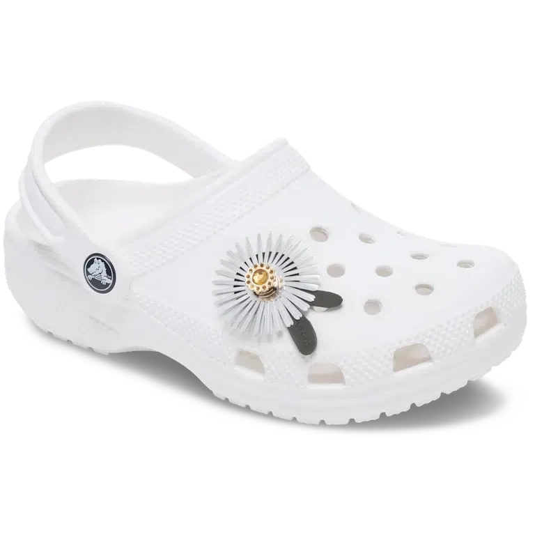 Silberne Jibbitz-Anstecker mit Paillettenblume Silberne Jibbitz-Anstecker mit Paillettenblume